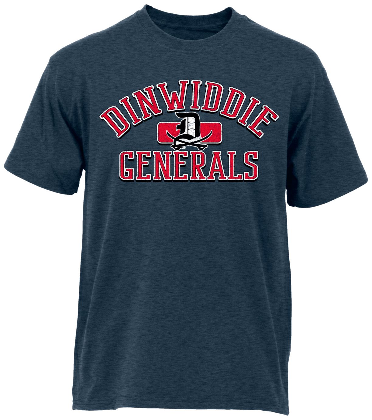 Ohiopyle Prints Adult Dinwiddie High School Heather Navy Plate Ultimate T-Shirt