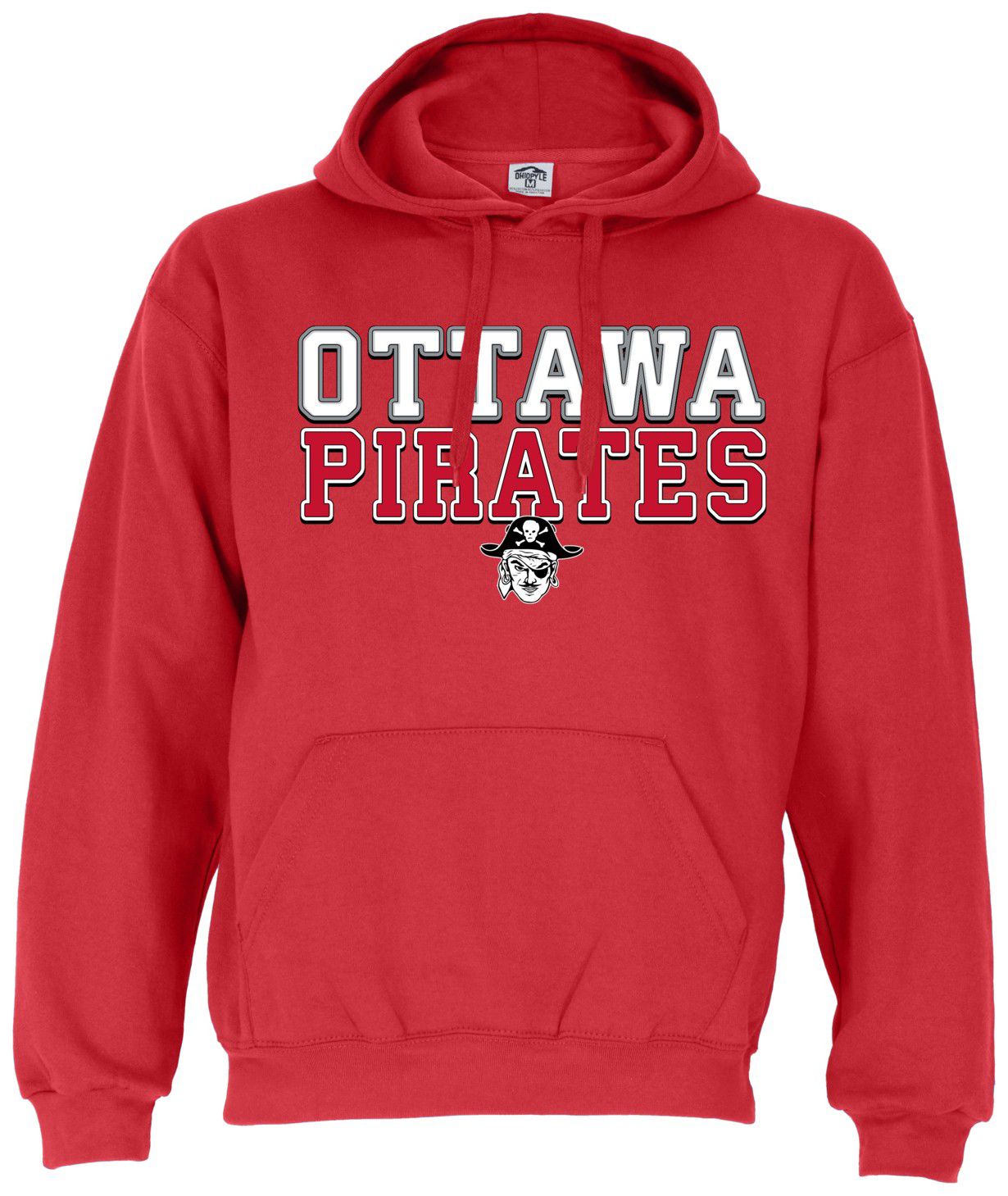 Ohiopyle Prints Adult Ottawa High School Red Field Hooded Sweatshirt