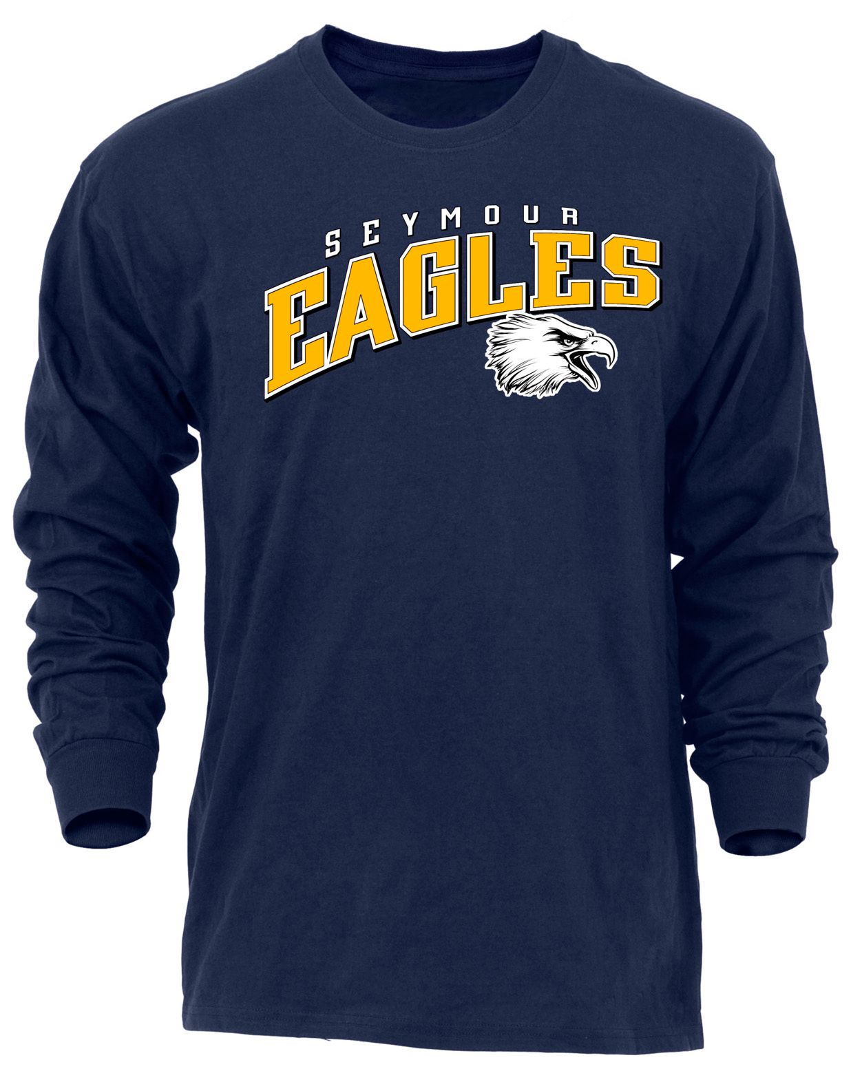 Ohiopyle Prints Adult Seymour High School Navy Flyball Long Sleeve Shirt