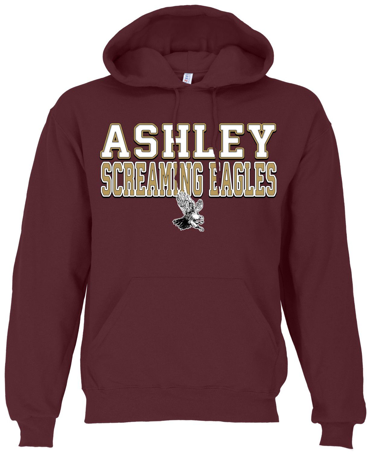 Ohiopyle Prints Adult Ashley High School Maroon Field Hooded Sweatshirt