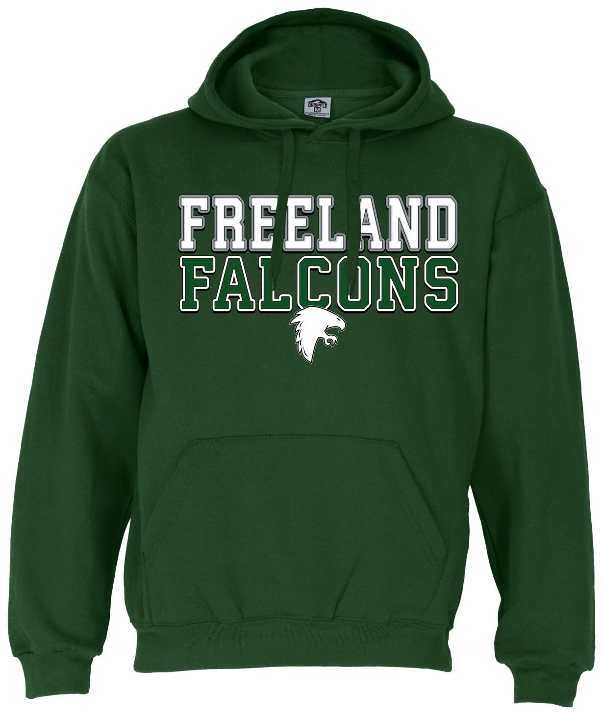 Ohiopyle Prints Adult Freeland High School Forest Green Field Hooded Sweatshirt
