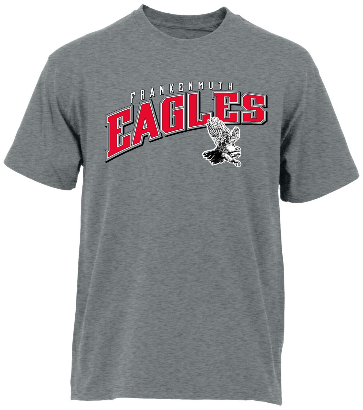 Ohiopyle Prints Adult Frankenmuth High School Grey Flyball Ultimate T-Shirt, Men's