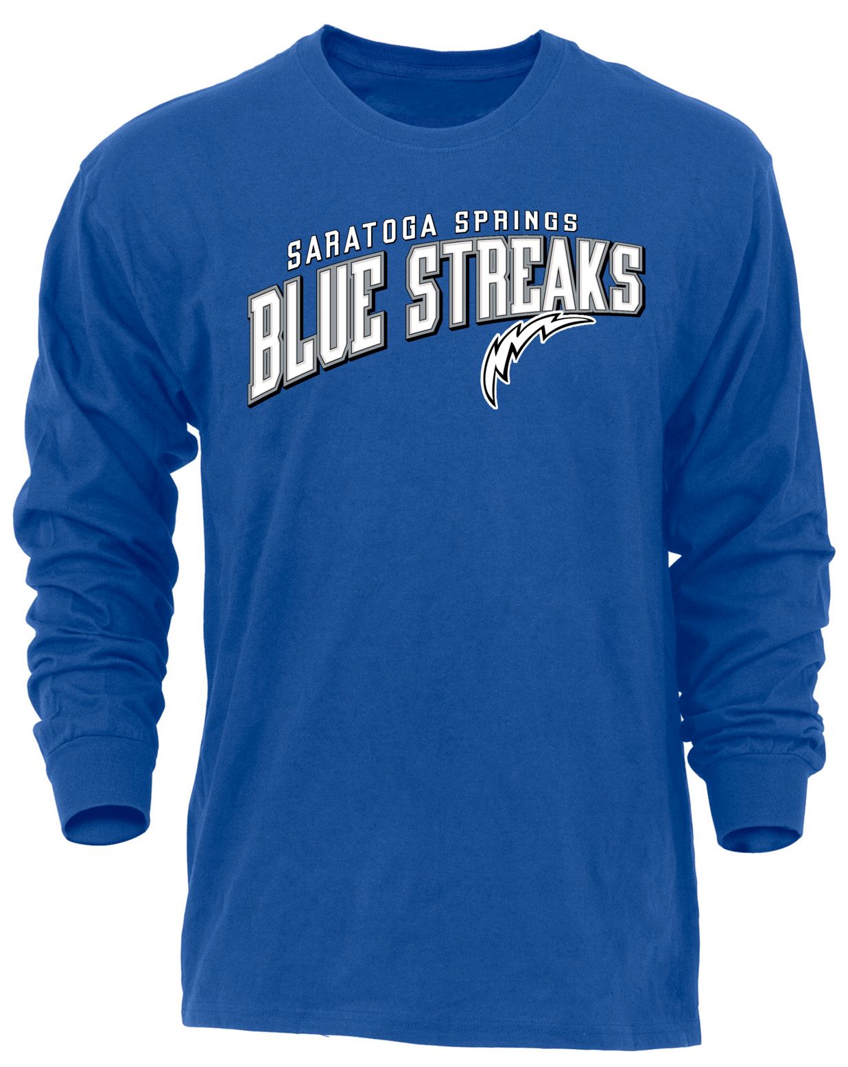 Ohiopyle Prints Adult Saratoga Springs High School Royal Flyball Long Sleeve Shirt