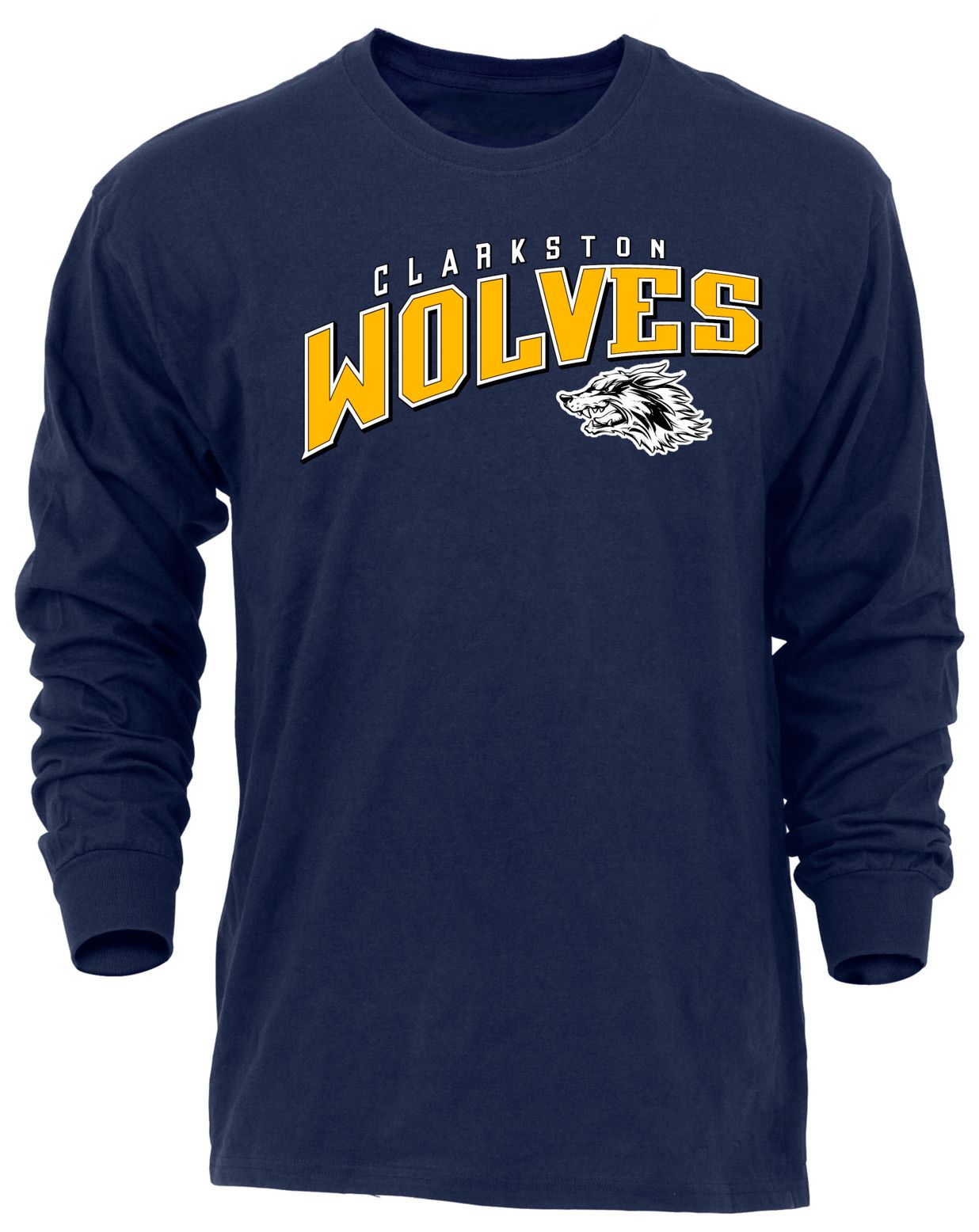 Ohiopyle Prints Adult Clarkston High School Navy Flyball Long Sleeve Shirt