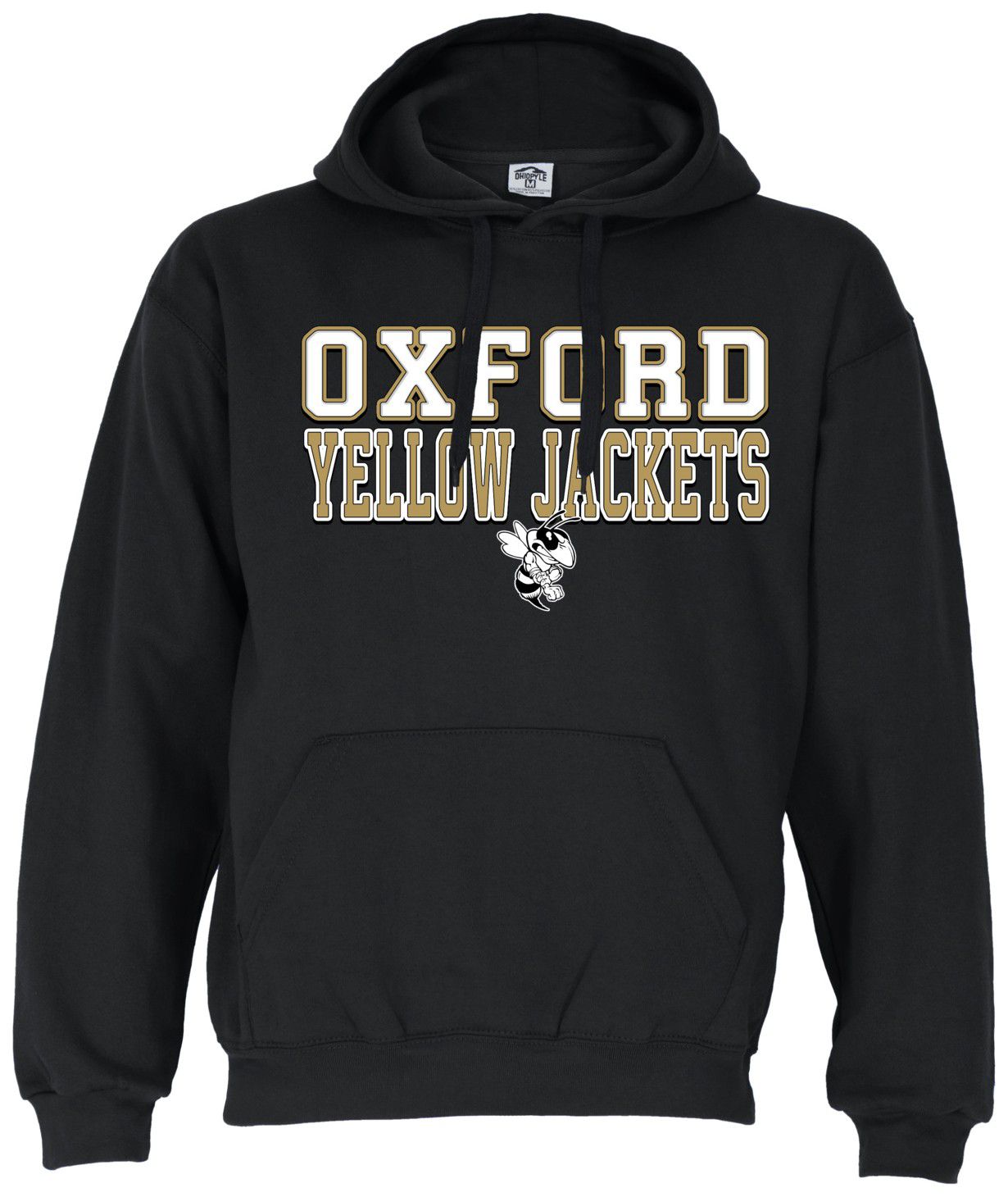 Ohiopyle Prints Adult Oxford High School Black Field Hooded Sweatshirt