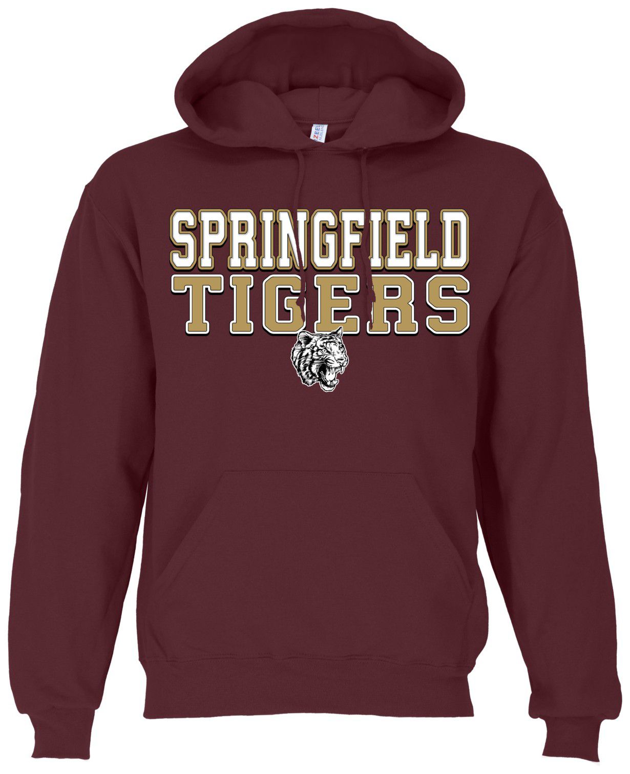 Ohiopyle Prints Adult Springfield High School Maroon Field Hooded Sweatshirt
