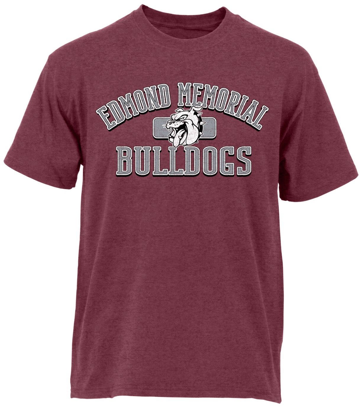 Ohiopyle Prints Adult Edmond Memorial High School Heather Maroon Plate T-Shirt