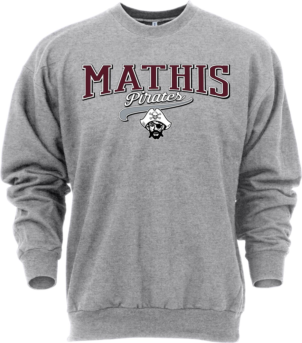 Ohiopyle Prints Adult Mathis High School Grey Catch Crewneck Sweatshirt