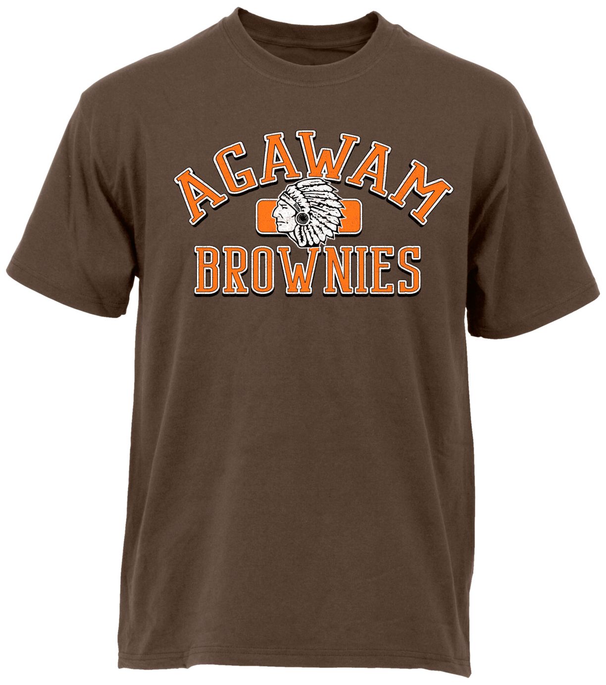 Ohiopyle Prints Adult Agawam High School Brown Plate T-Shirt