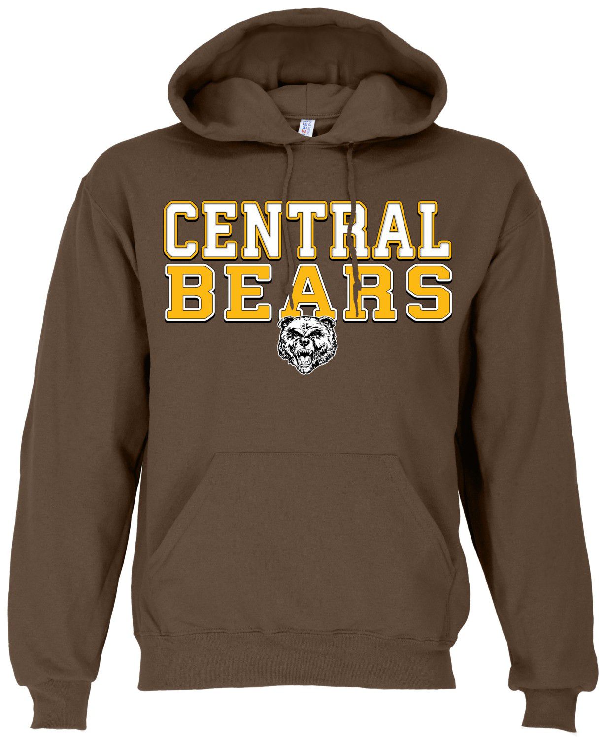 Ohiopyle Prints Adult Central High School Brown Field Hooded Sweatshirt