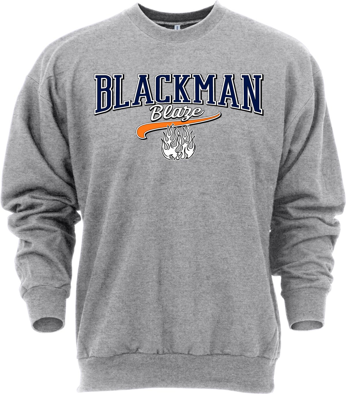 Ohiopyle Prints Adult Blackman High School Grey Catch Crewneck Sweatshirt