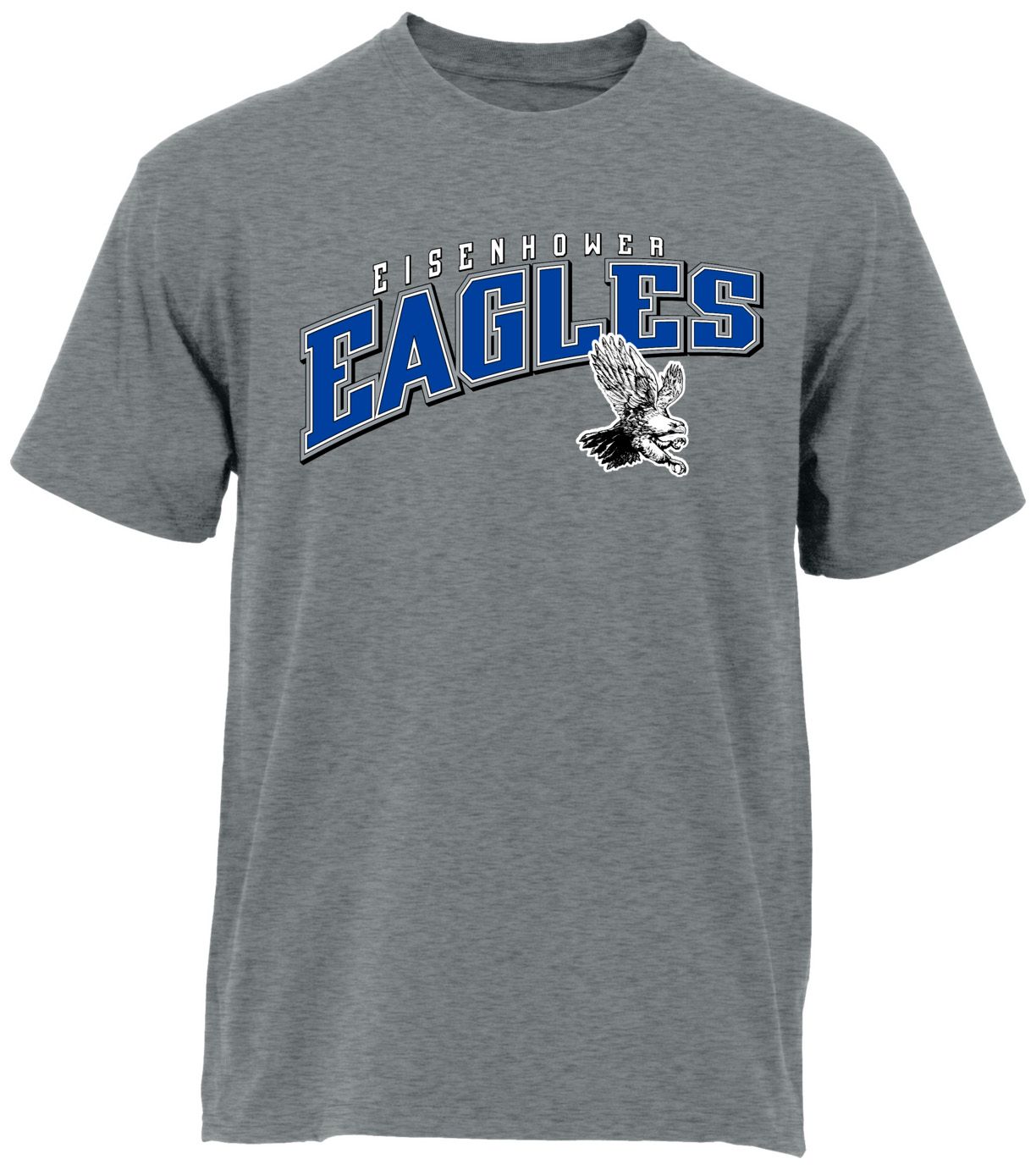 Ohiopyle Prints Adult Eisenhower High School Grey Flyball Ultimate T-Shirt, Men's
