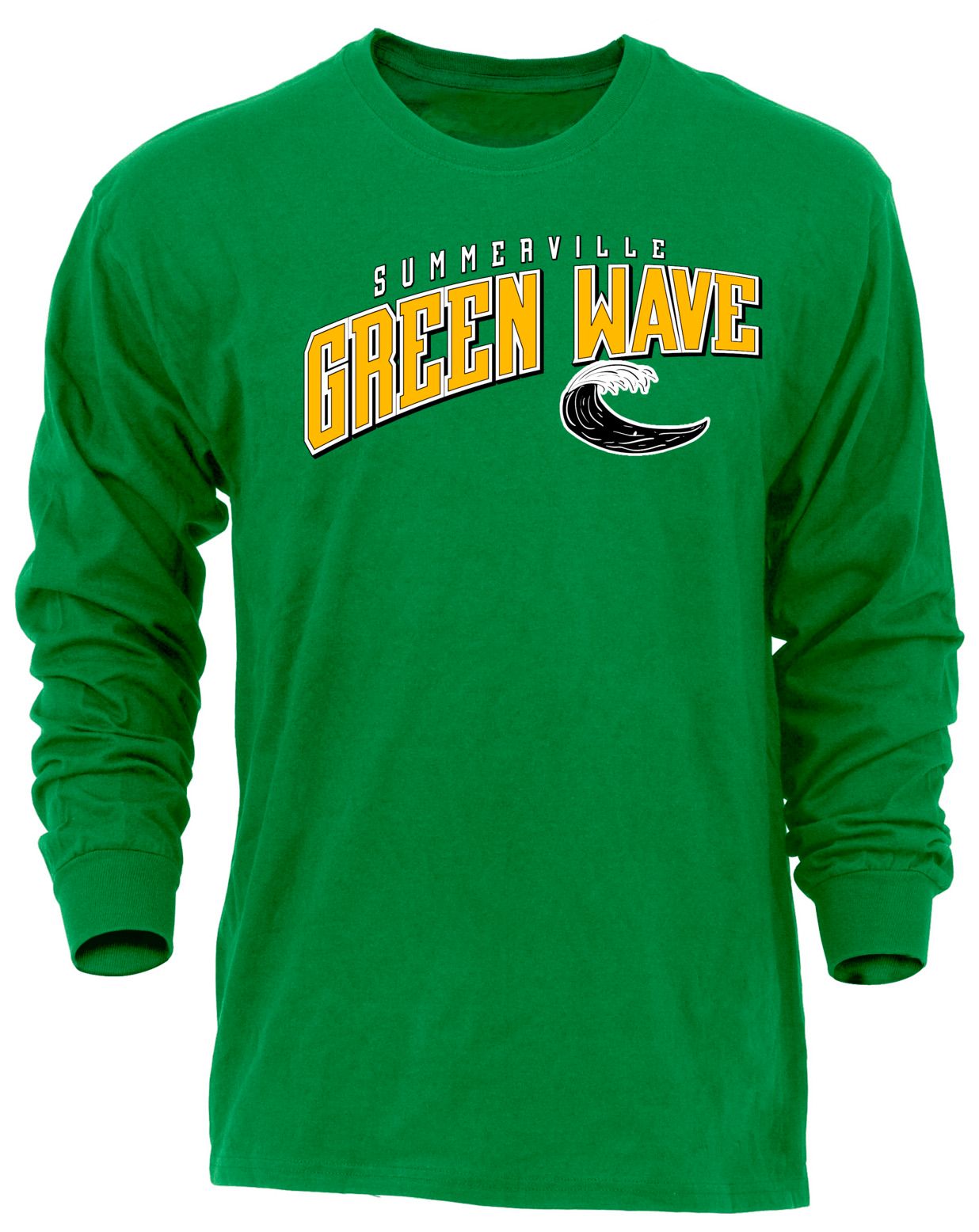 Ohiopyle Prints Adult Summerville High School Kelly Green Flyball Long Sleeve Shirt