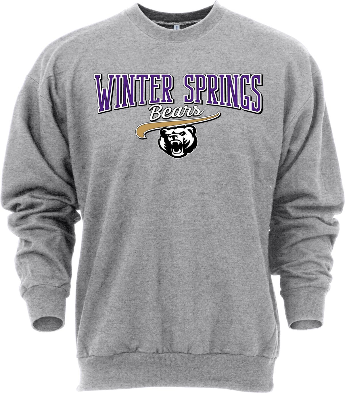 Ohiopyle Prints Adult Winter Springs High School Grey Catch Crewneck Sweatshirt