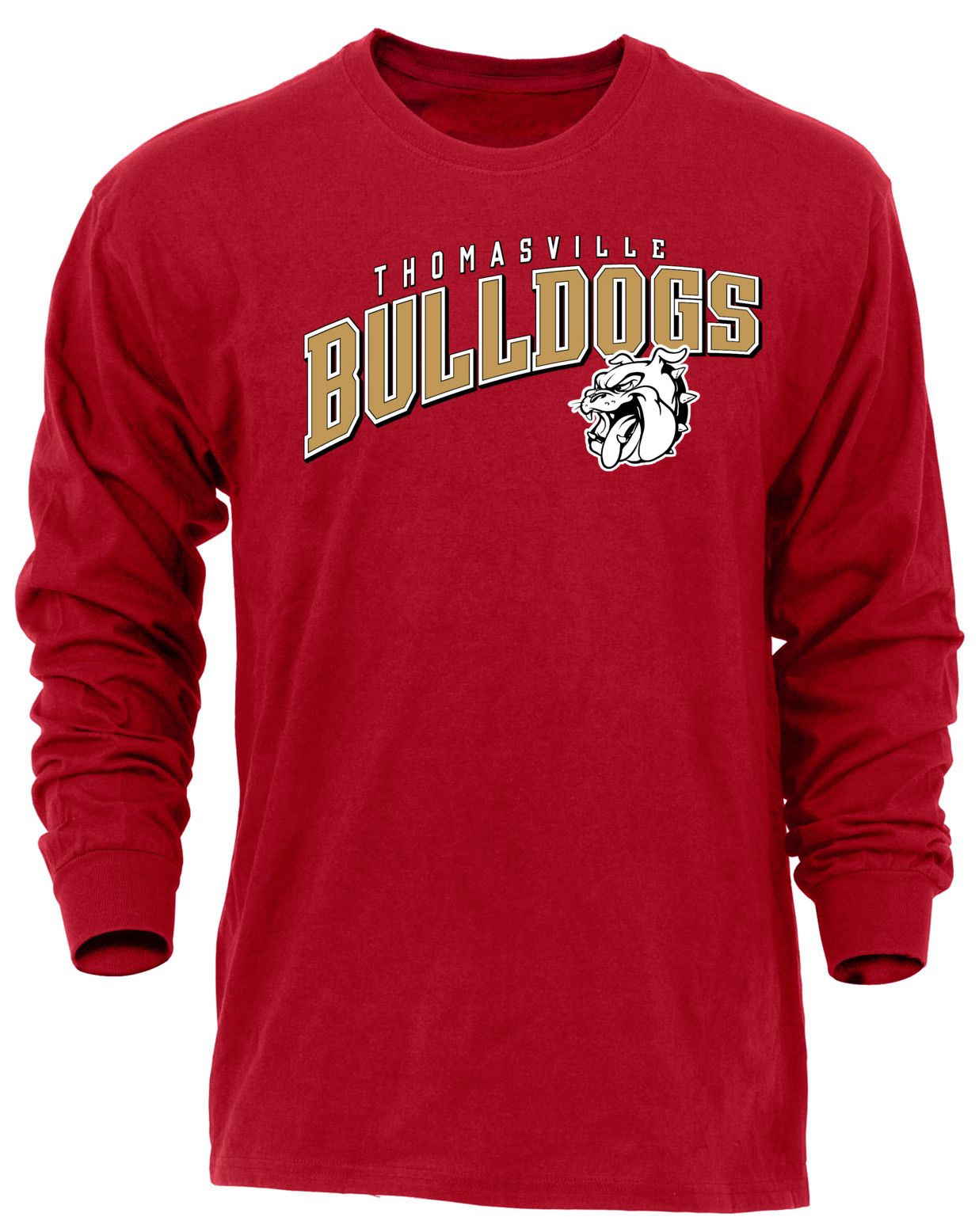 Ohiopyle Prints Adult Thomasville High School Red Flyball Long Sleeve Shirt