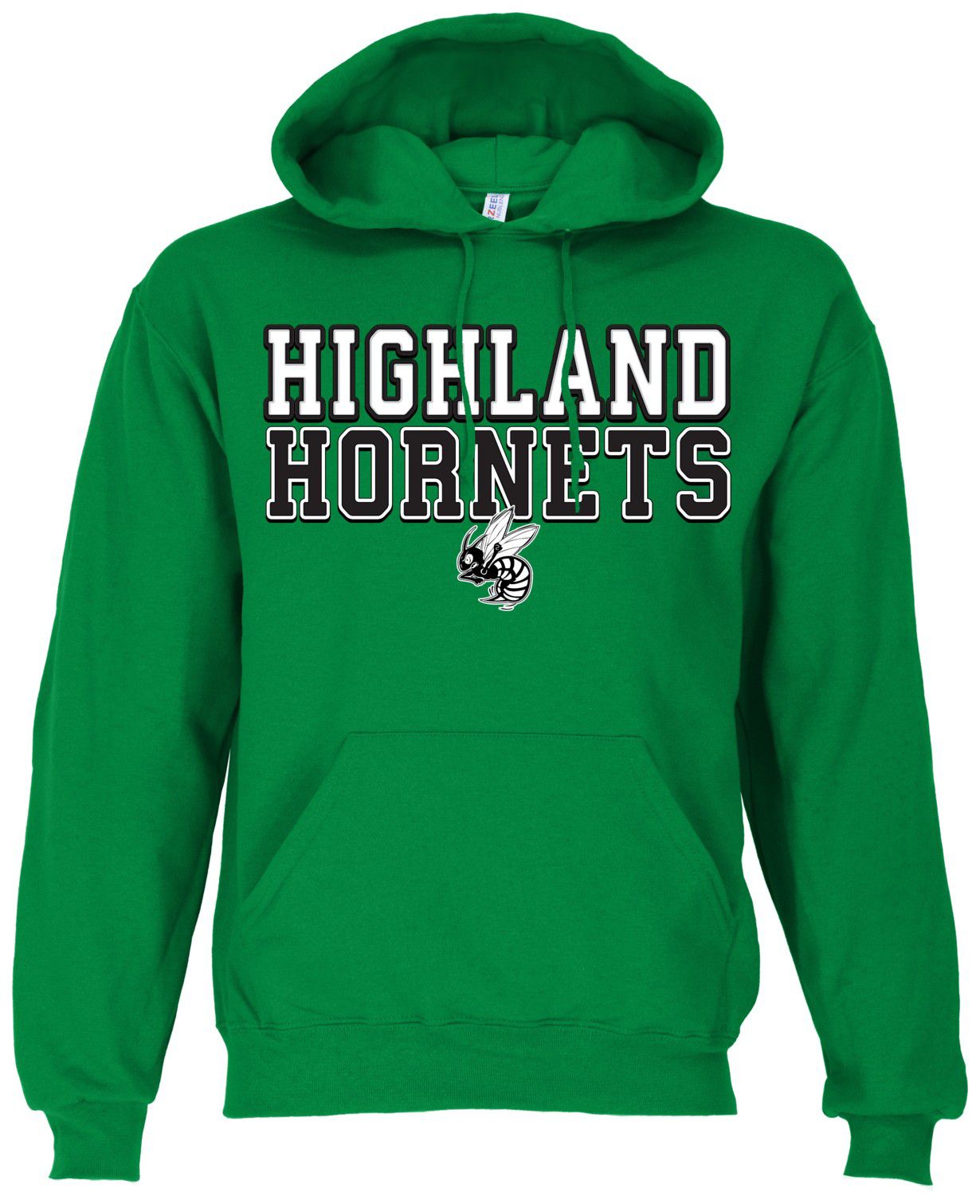 Ohiopyle Prints Adult Highland High School Kelly Green Field Hooded Sweatshirt