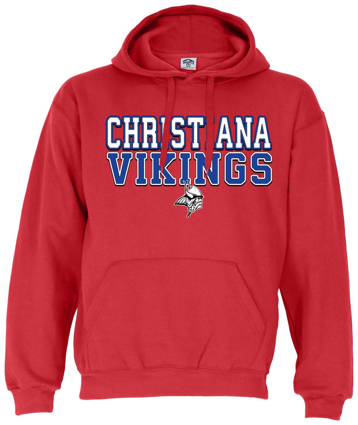 Ohiopyle Prints Adult Christiana High School Red Field Hooded Sweatshirt