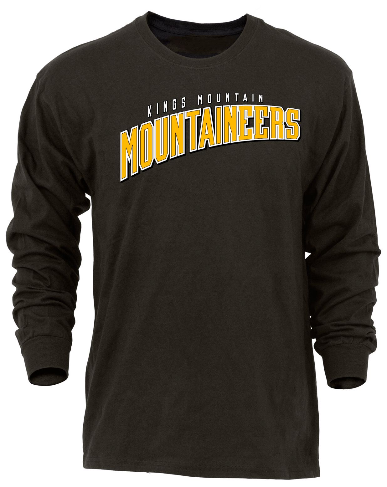 Ohiopyle Prints Adult Kings Mountain High School Black Flyball Long Sleeve Shirt
