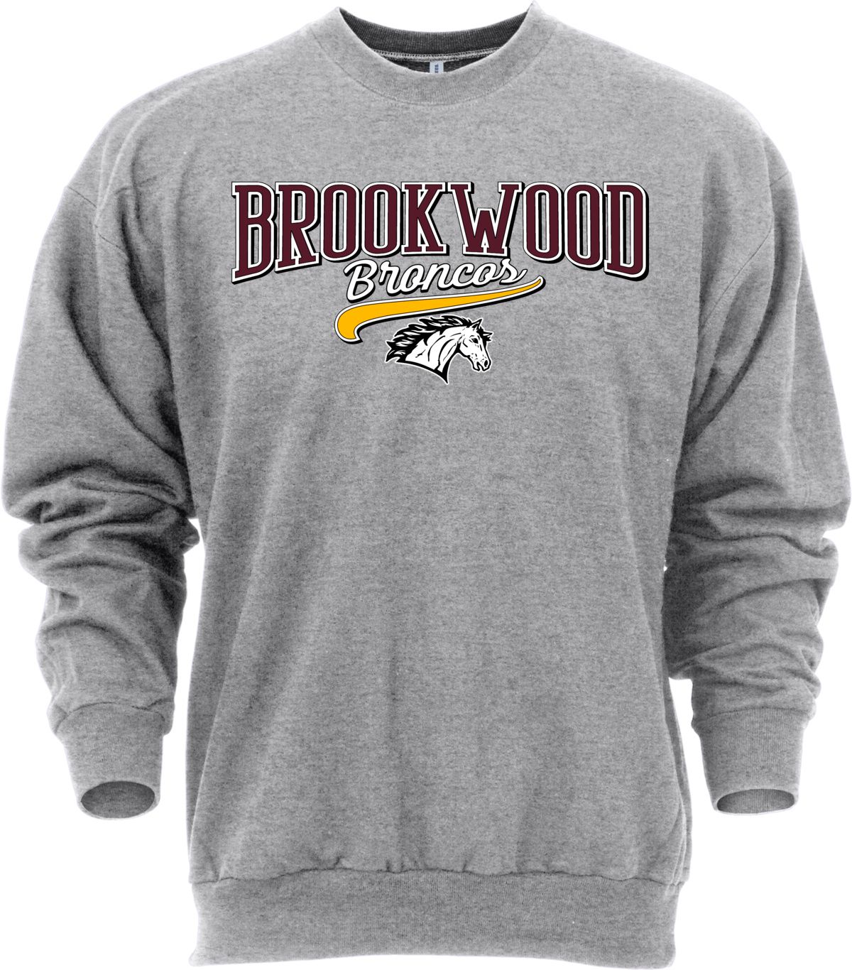 Ohiopyle Prints Adult Brookwood High School Grey Catch Crewneck Sweatshirt