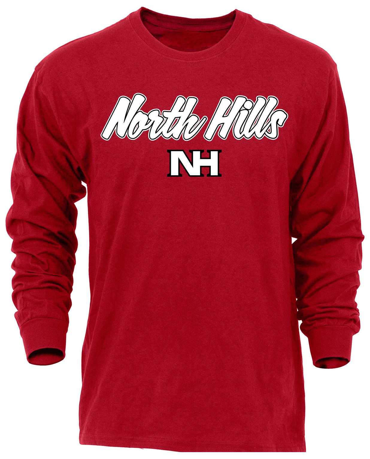 Ohiopyle Prints Adult North Hills High School Red Flyball Long Sleeve Shirt