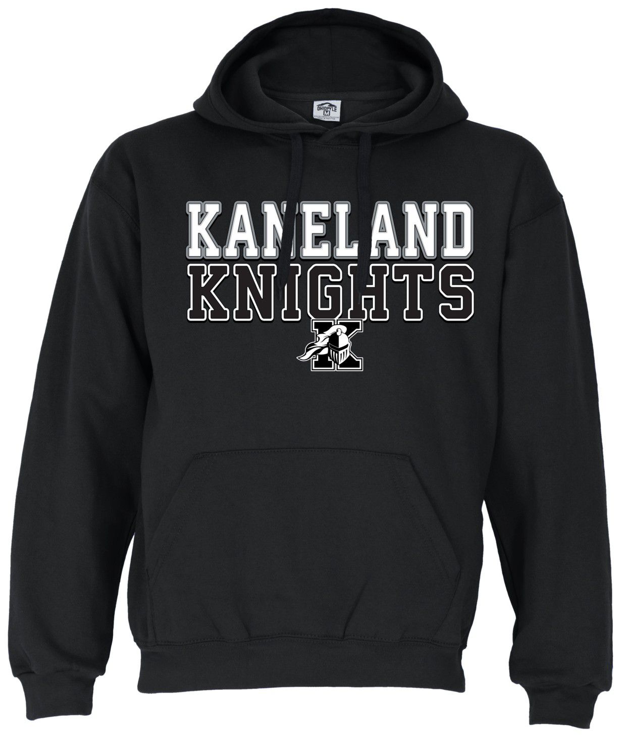 Ohiopyle Prints Adult Kaneland High School Black Field Hooded Sweatshirt
