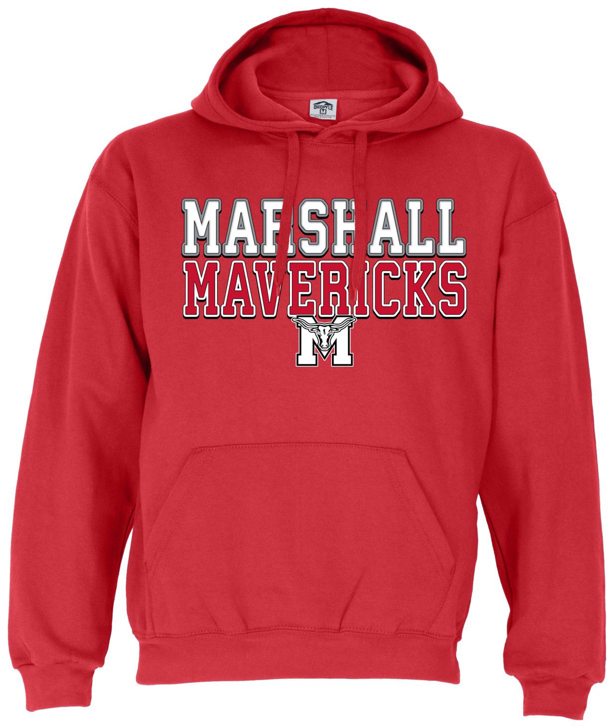 Ohiopyle Prints Adult Marshall High School Red Field Hooded Sweatshirt