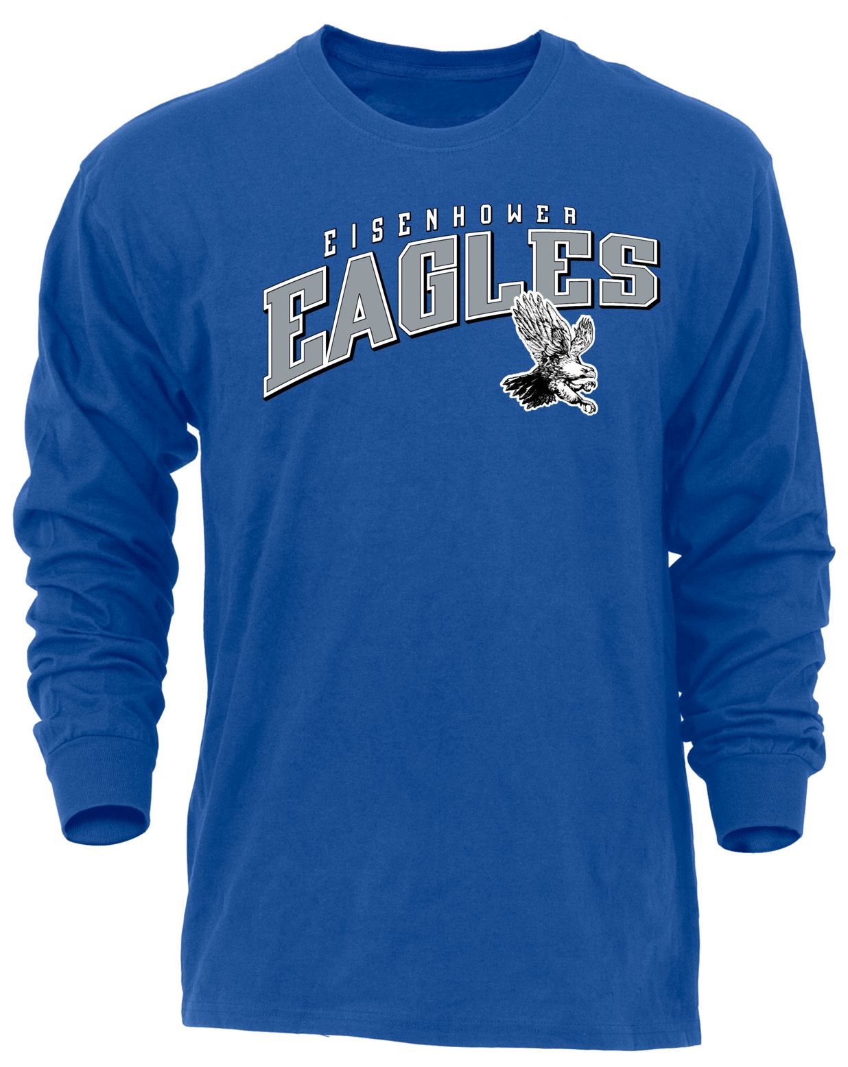 Ohiopyle Prints Adult Eisenhower High School Royal Flyball Long Sleeve Shirt
