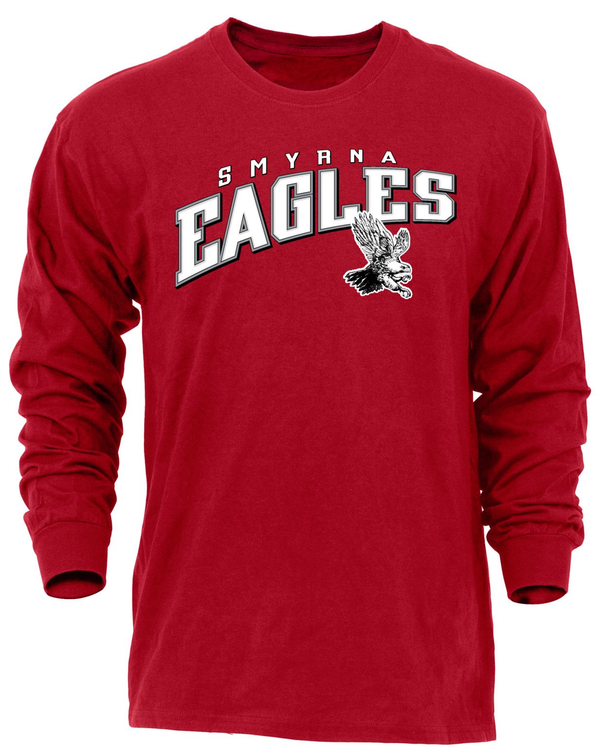 Ohiopyle Prints Adult Smyrna High School Red Flyball Long Sleeve Shirt
