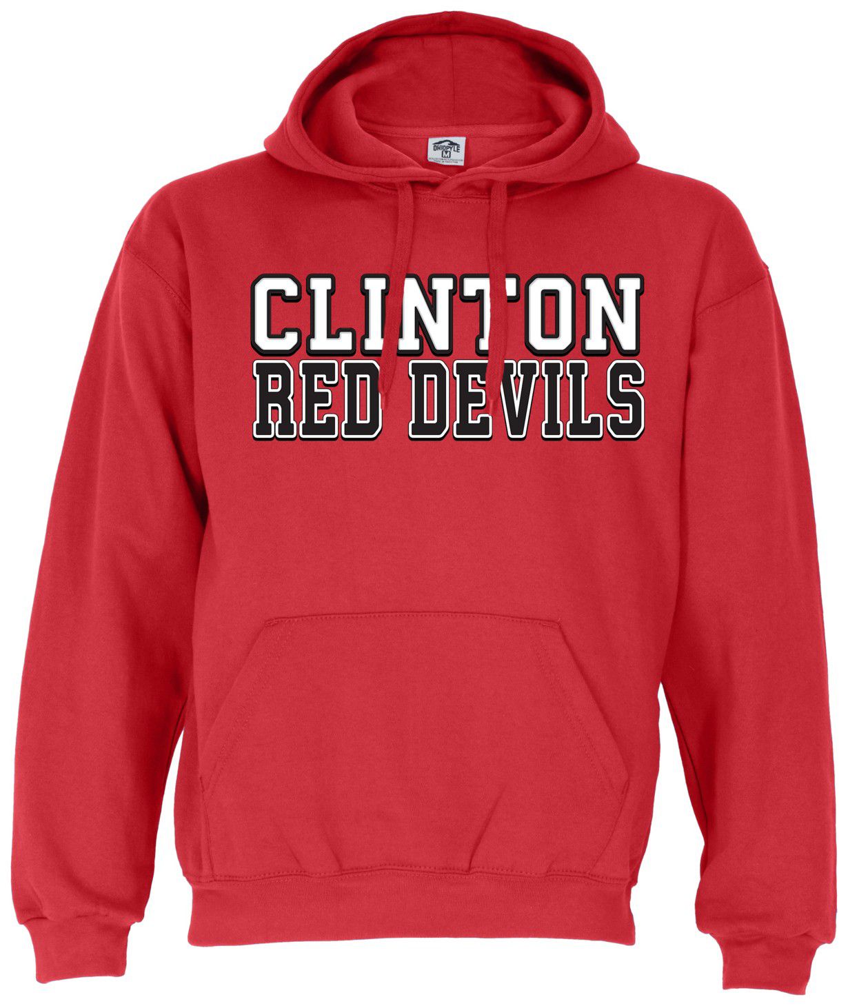 Ohiopyle Prints Adult Clinton High School Red Field Hooded Sweatshirt