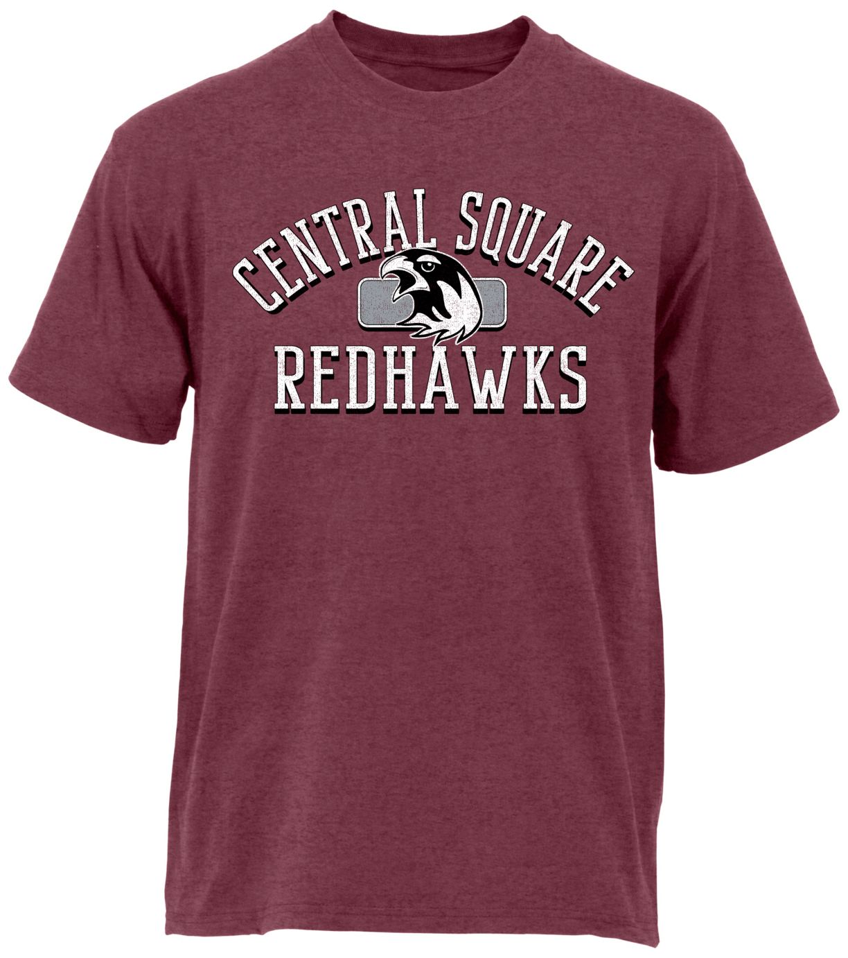 Ohiopyle Prints Adult Central Square High School Heather Maroon Plate T-Shirt
