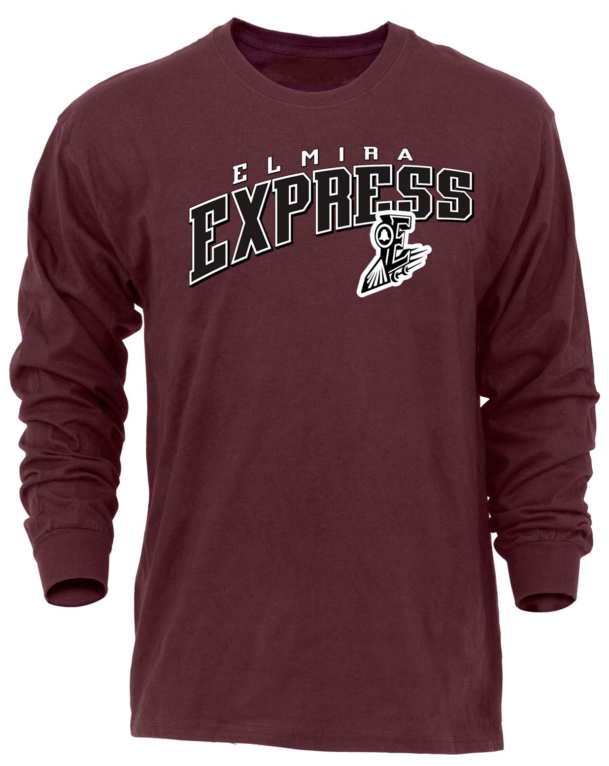 Ohiopyle Prints Adult Elmira Maroon Flyball Long Sleeve Shirt