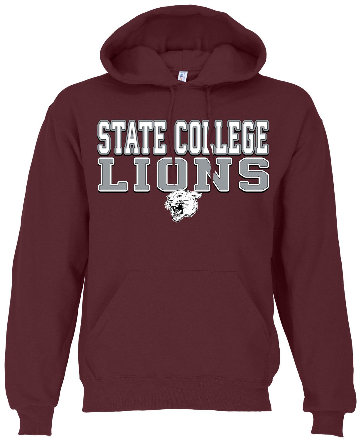 Ohiopyle Prints Adult State College Area High School Maroon Field Hooded Sweatshirt