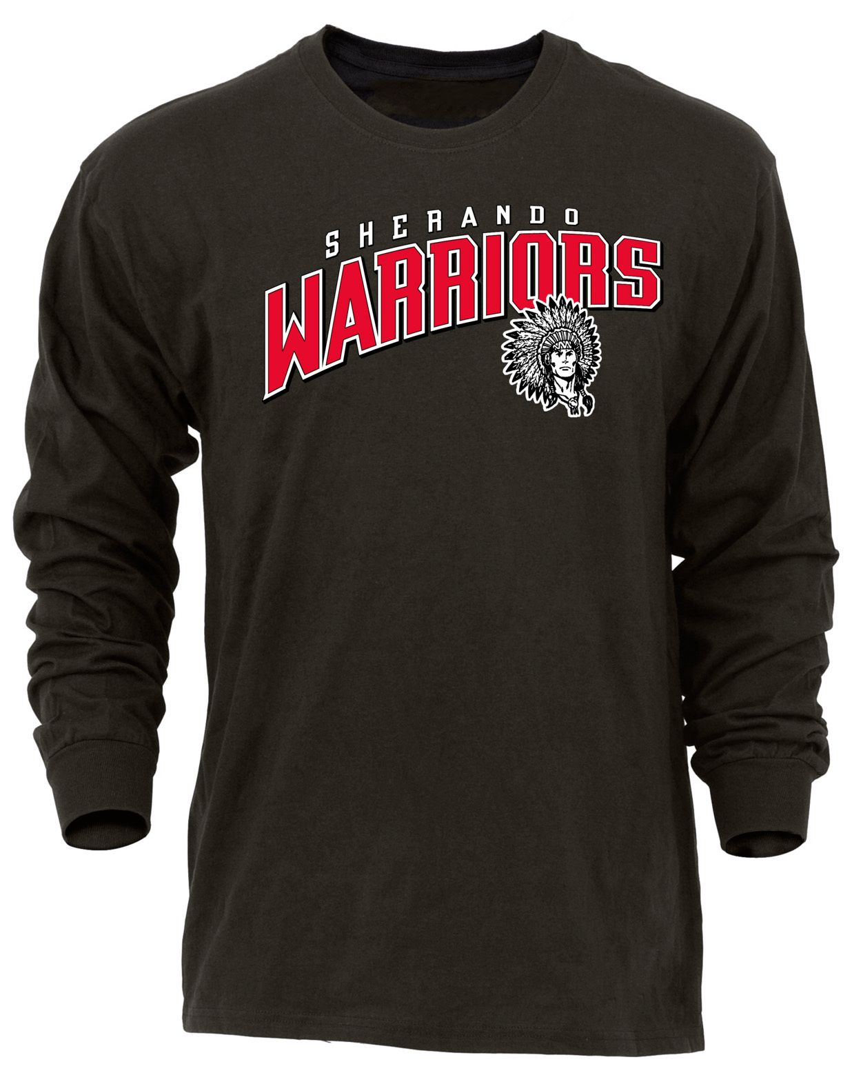 Ohiopyle Prints Adult Sherando High School Black Flyball Long Sleeve Shirt