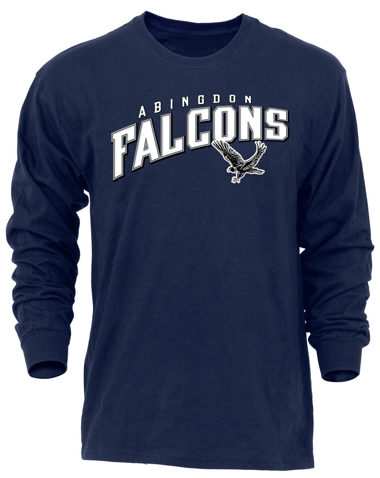 Ohiopyle Prints Adult Abingdon High School Navy Flyball Long Sleeve Shirt