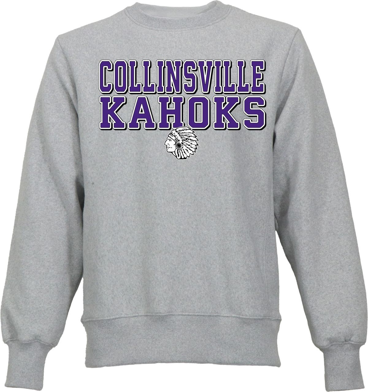 Ohiopyle Prints Men's Collinsville High School Gray Crewneck Sweatshirt