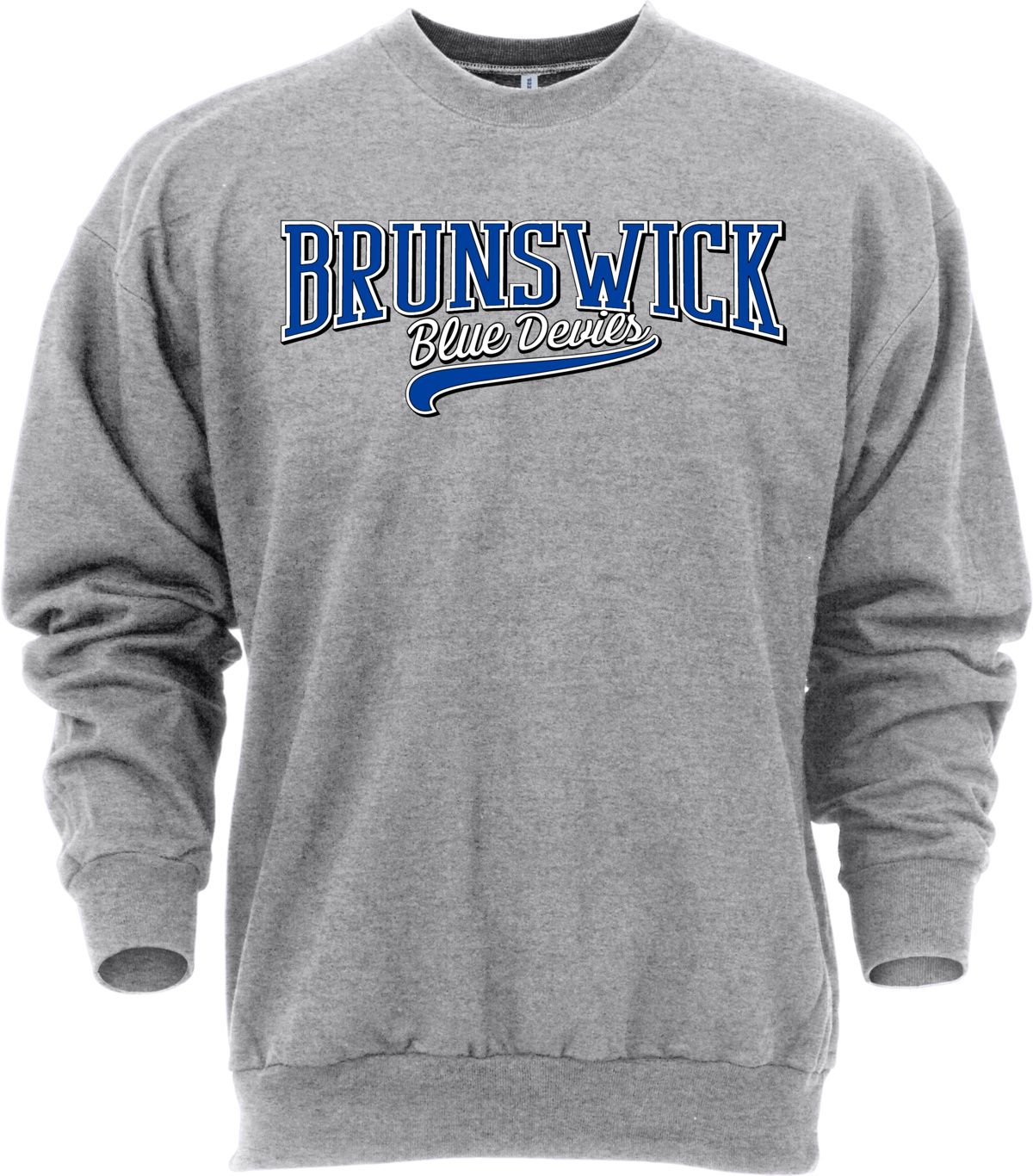 Ohiopyle Prints Adult Brunswick High School Grey Catch Crewneck Sweatshirt
