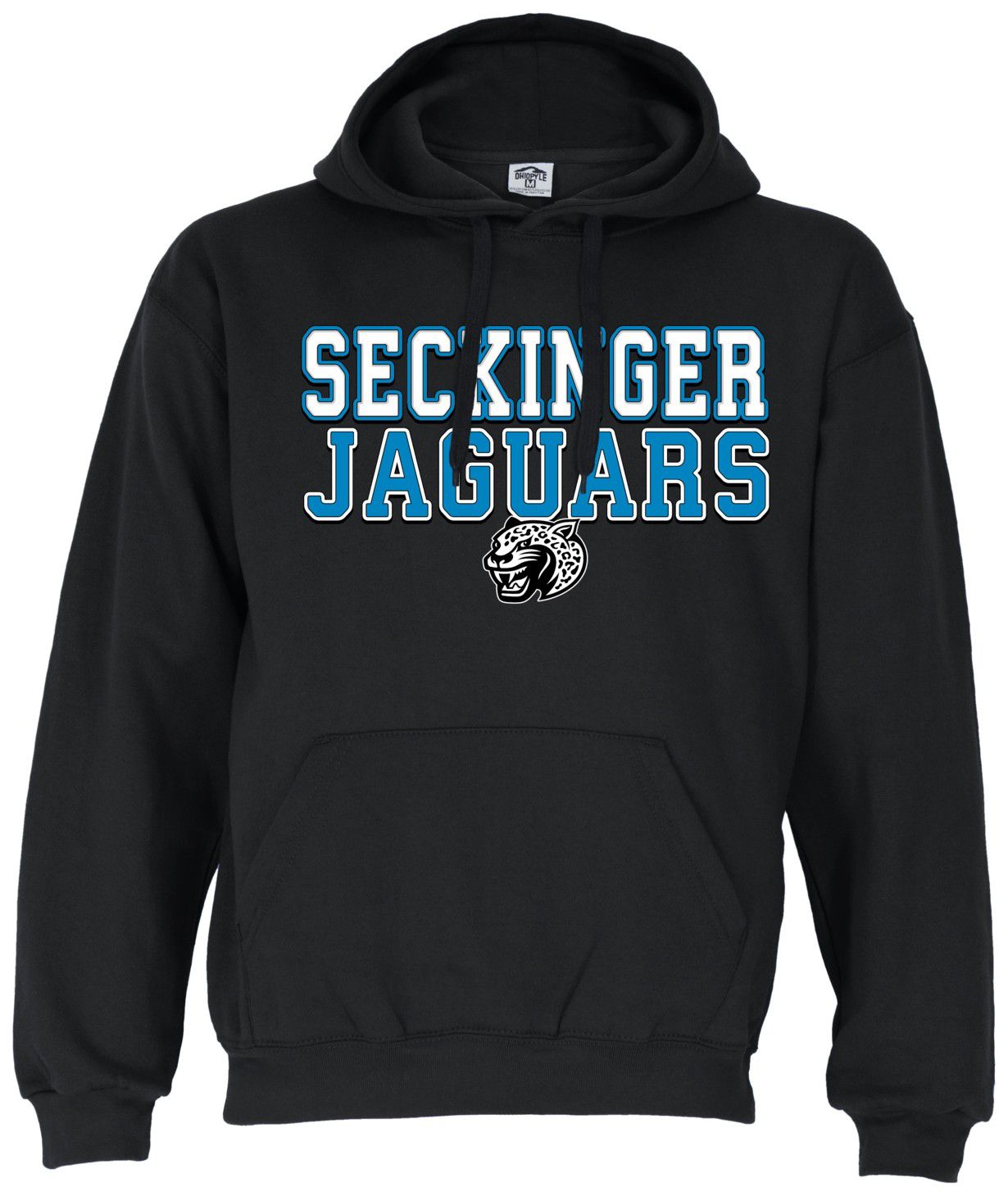 Ohiopyle Prints Adult Seckinger High School Black Field Hooded Sweatshirt