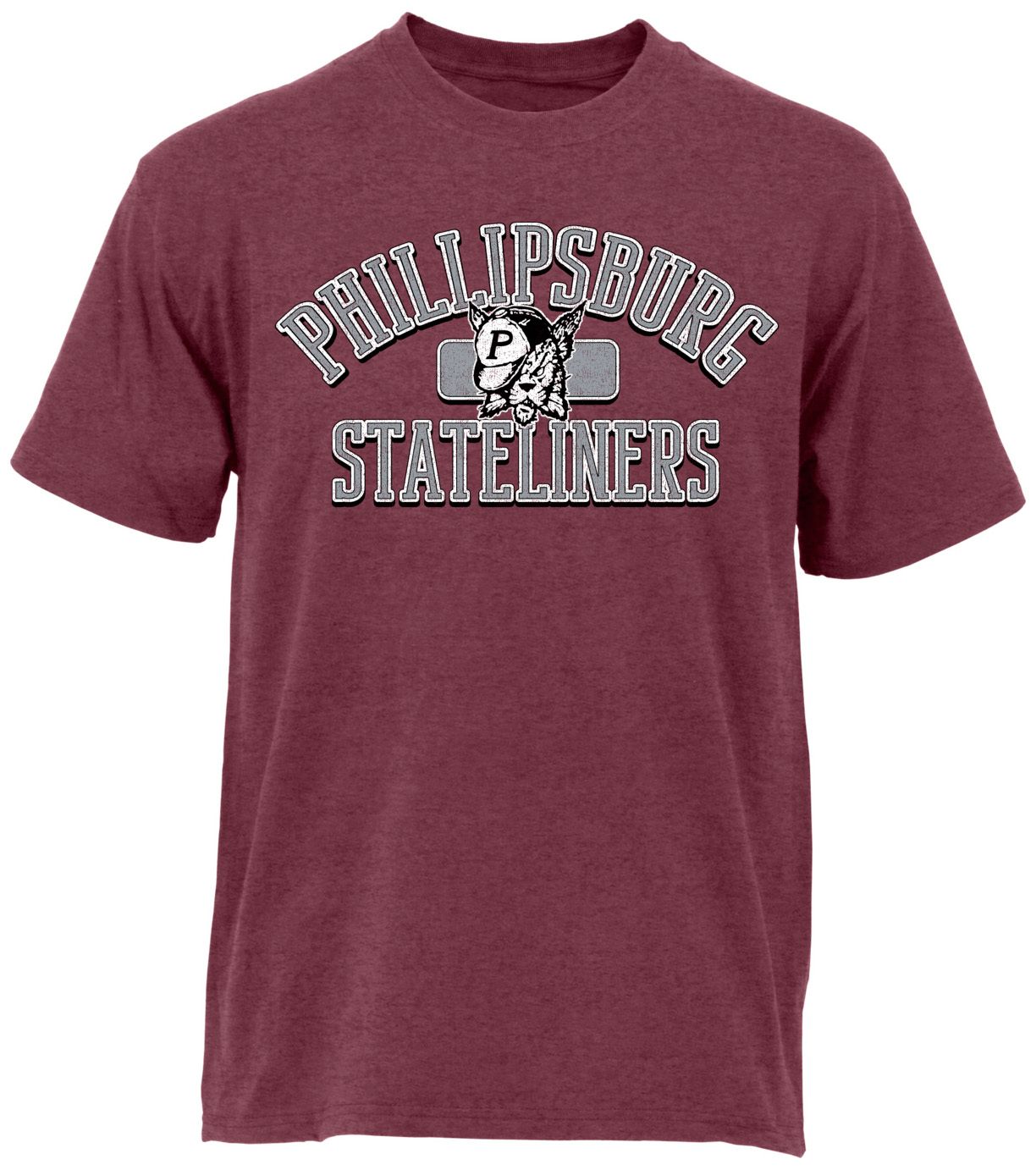 Ohiopyle Prints Adult Phillipsburg High School Heather Maroon Plate T-Shirt