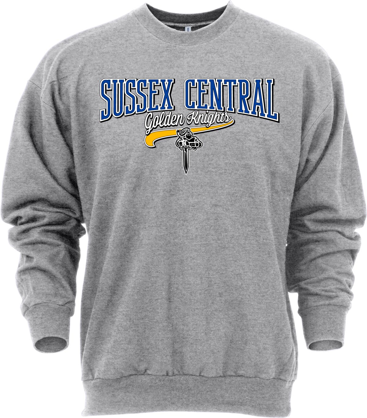 Ohiopyle Prints Adult Sussex Central High School Grey Catch Crewneck Sweatshirt