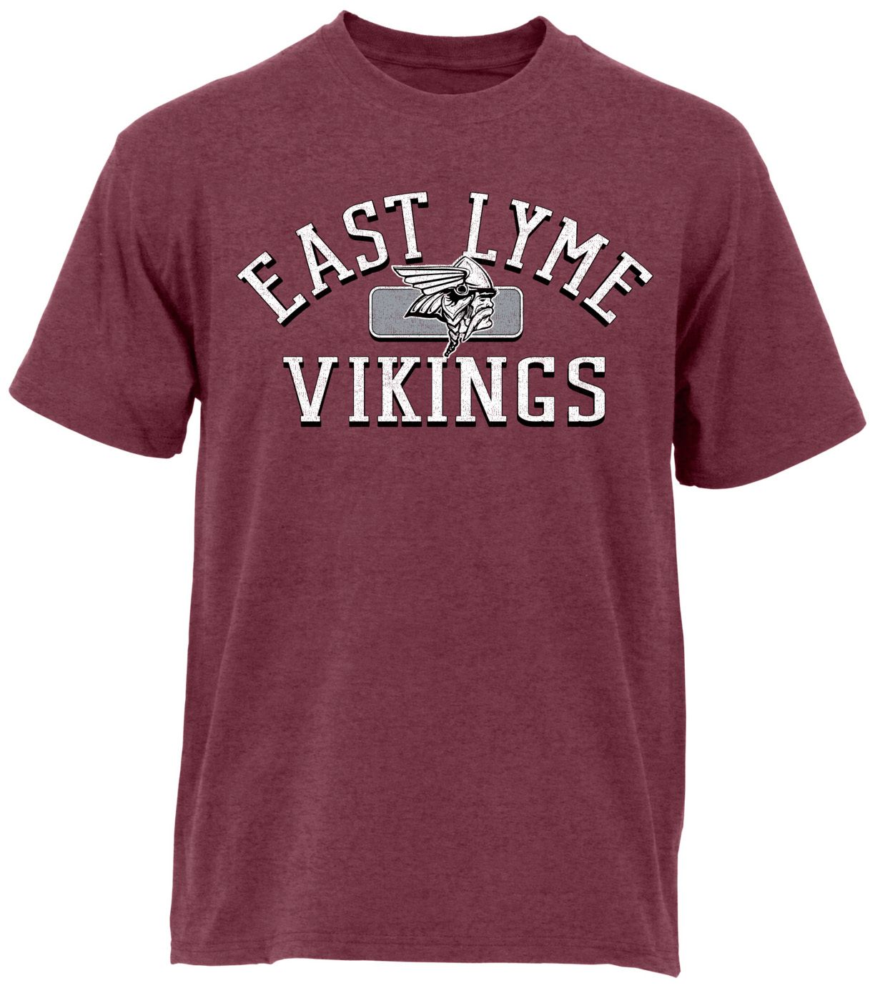 Ohiopyle Prints Adult East Lyme High School Heather Maroon Plate T-Shirt