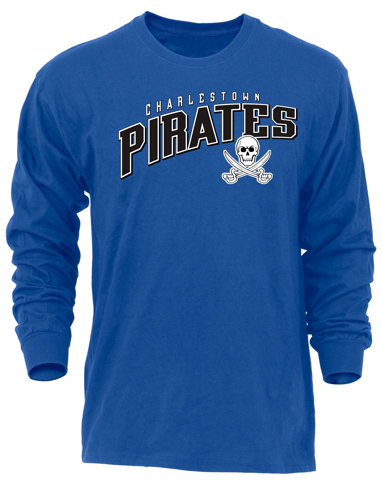 Ohiopyle Prints Adult Charlestown High School Royal Flyball Long Sleeve Shirt, Men's, XL, Blue