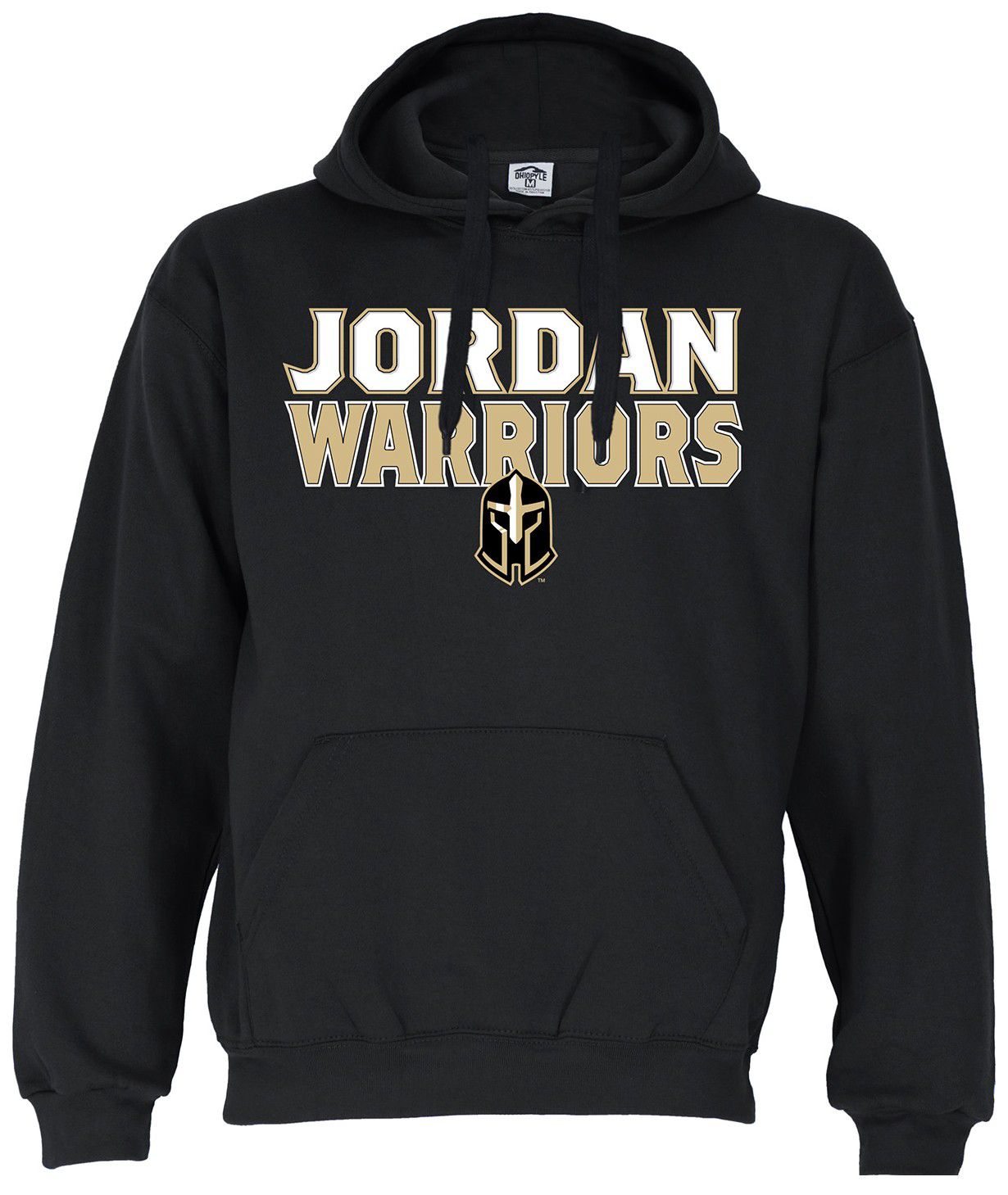 Ohiopyle Prints Adult Jordan High School Black Field Hooded Sweatshirt