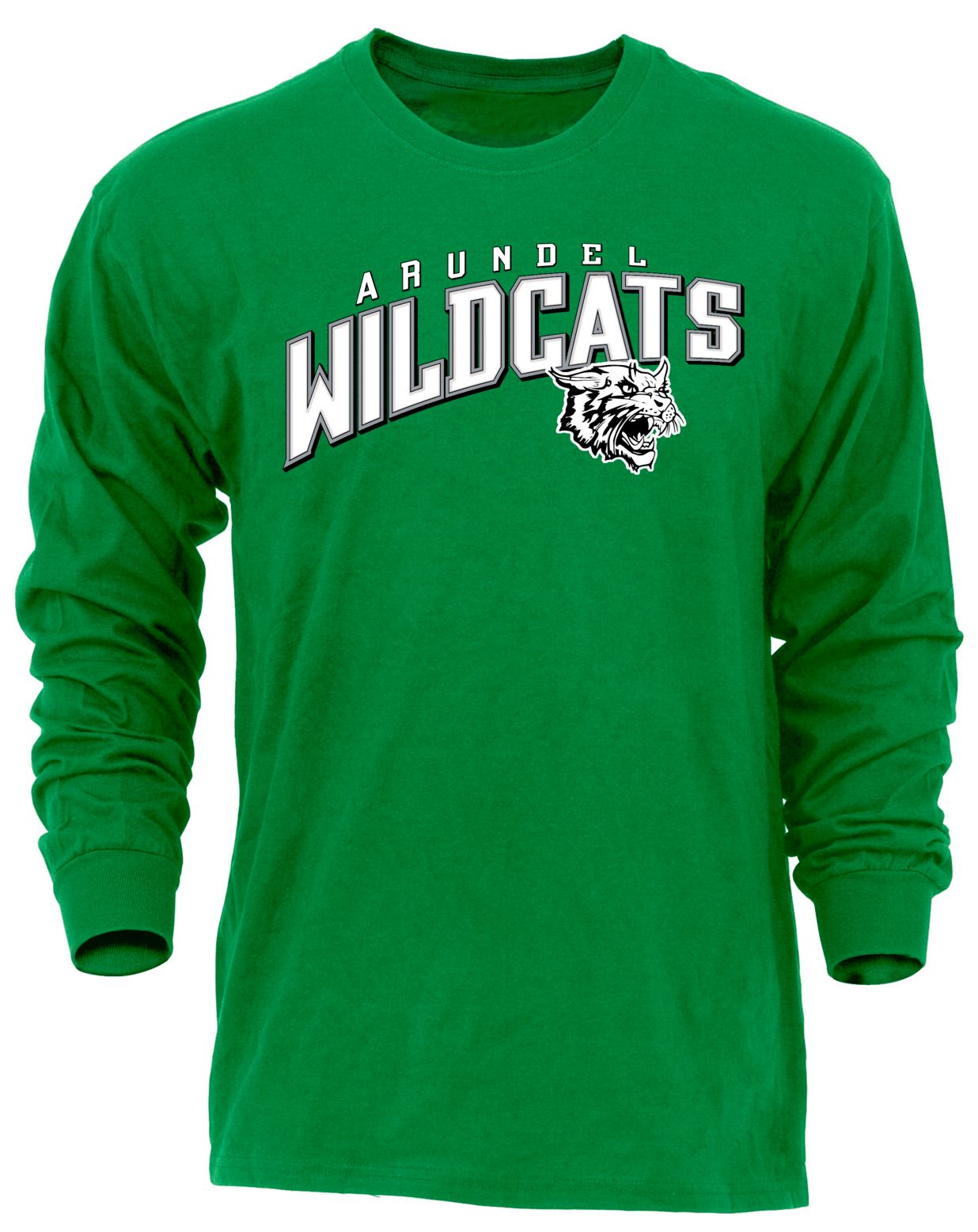 Ohiopyle Prints Adult Arundel High School Kelly Green Flyball Long Sleeve Shirt