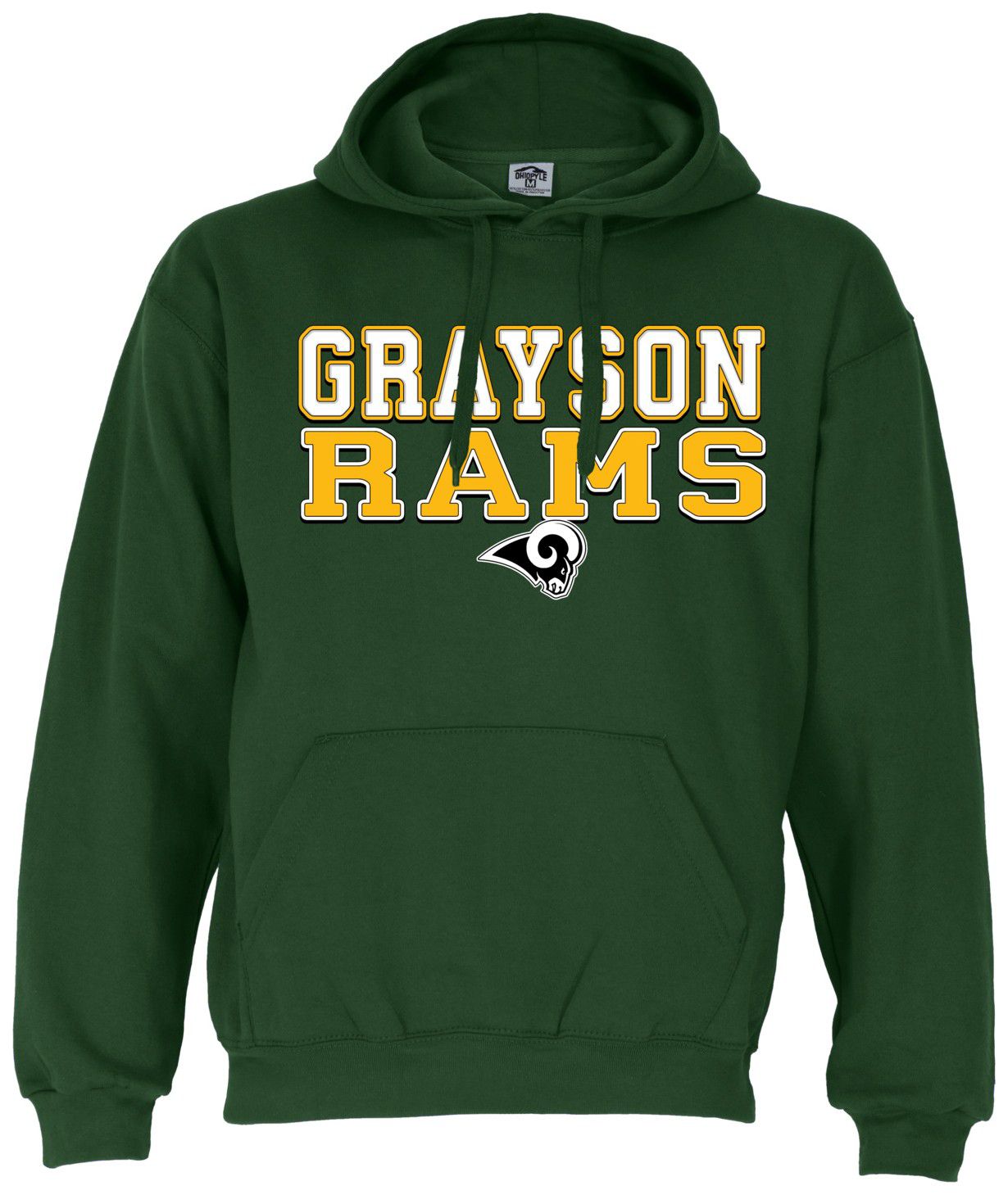 Ohiopyle Prints Adult Grayson High School Forest Green Field Hooded Sweatshirt