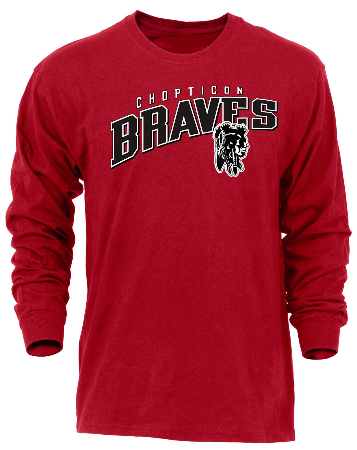 Ohiopyle Prints Adult Chopticon High School Red Flyball Long Sleeve Shirt