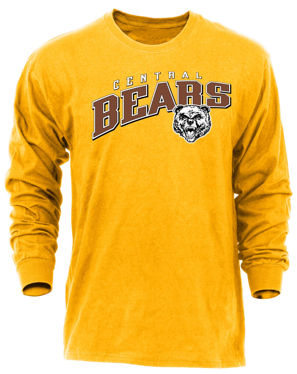 Ohiopyle Prints Adult Central High School Gold Flyball Long Sleeve Shirt