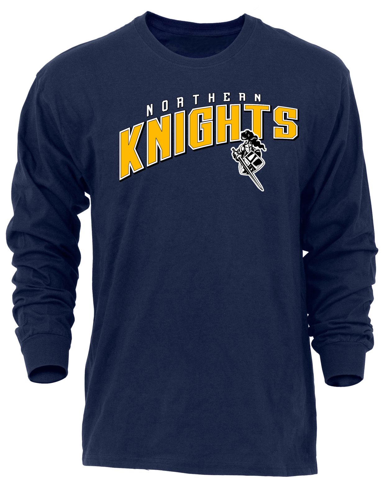 Ohiopyle Prints Adult Northern High School Navy Flyball Long Sleeve Shirt