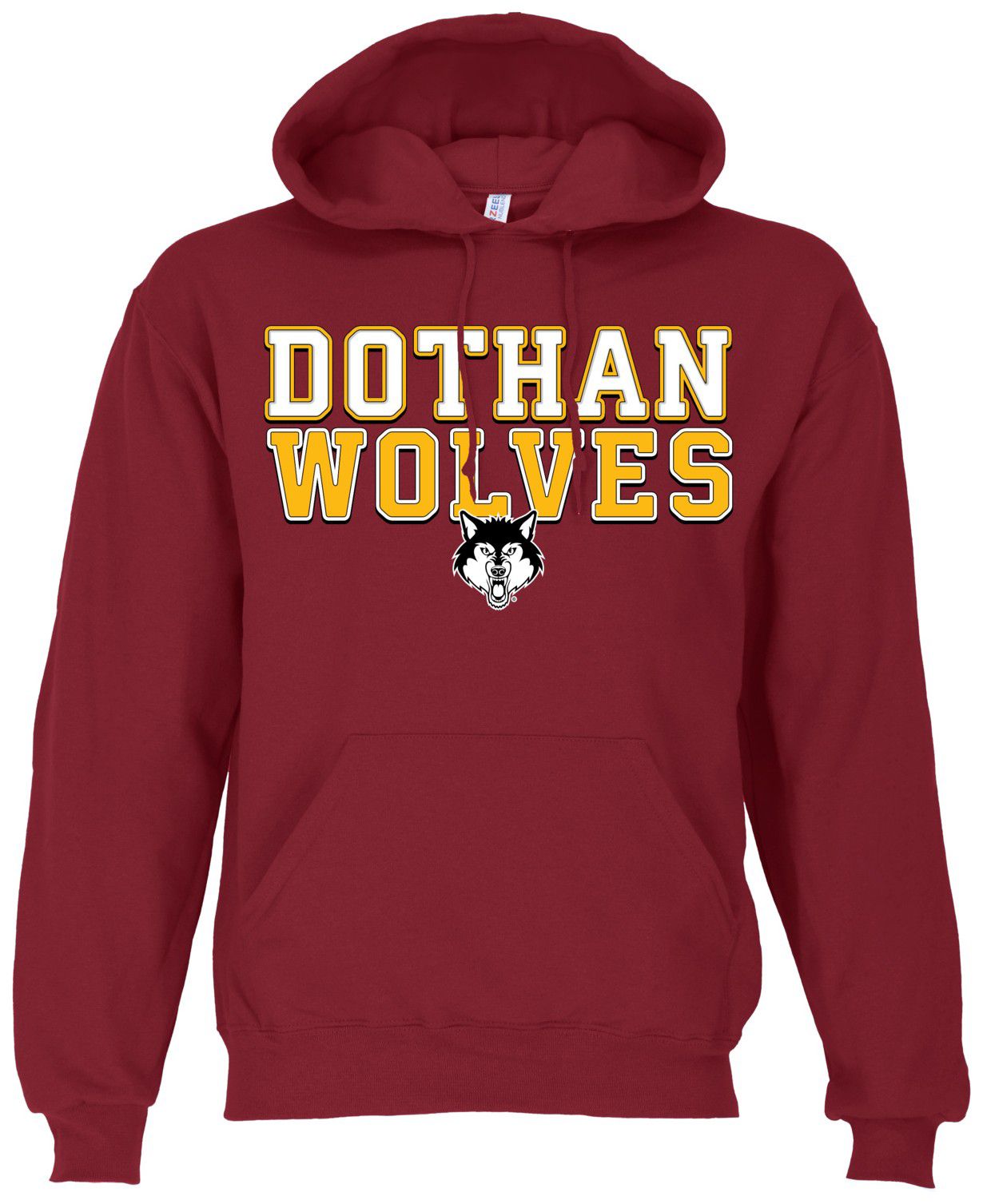 Ohiopyle Prints Adult Dothan High School Cardinal Red Field Hooded Sweatshirt