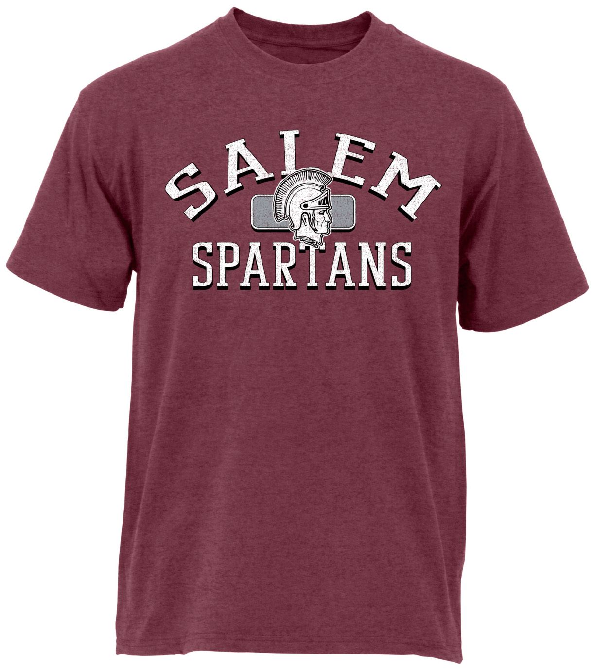 Ohiopyle Prints Adult Salem High School Heather Maroon Plate T-Shirt