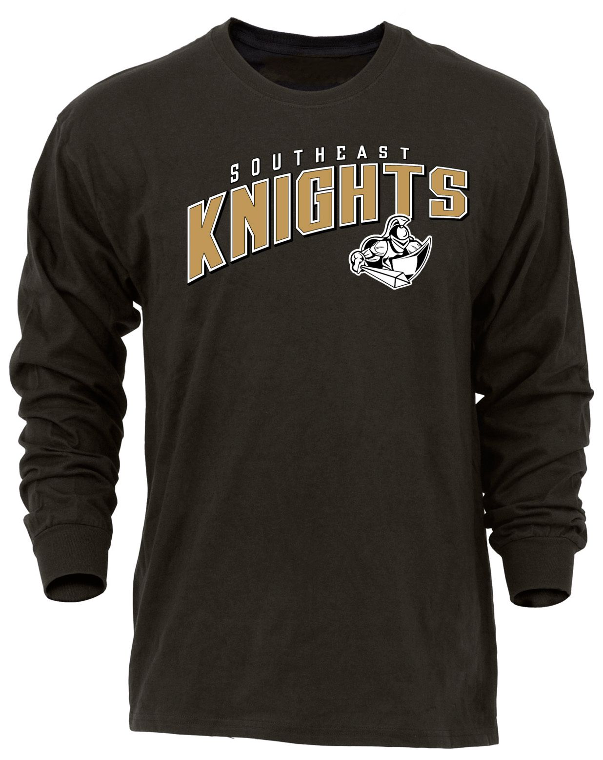 Ohiopyle Prints Adult Southeast High School Black Flyball Long Sleeve Shirt